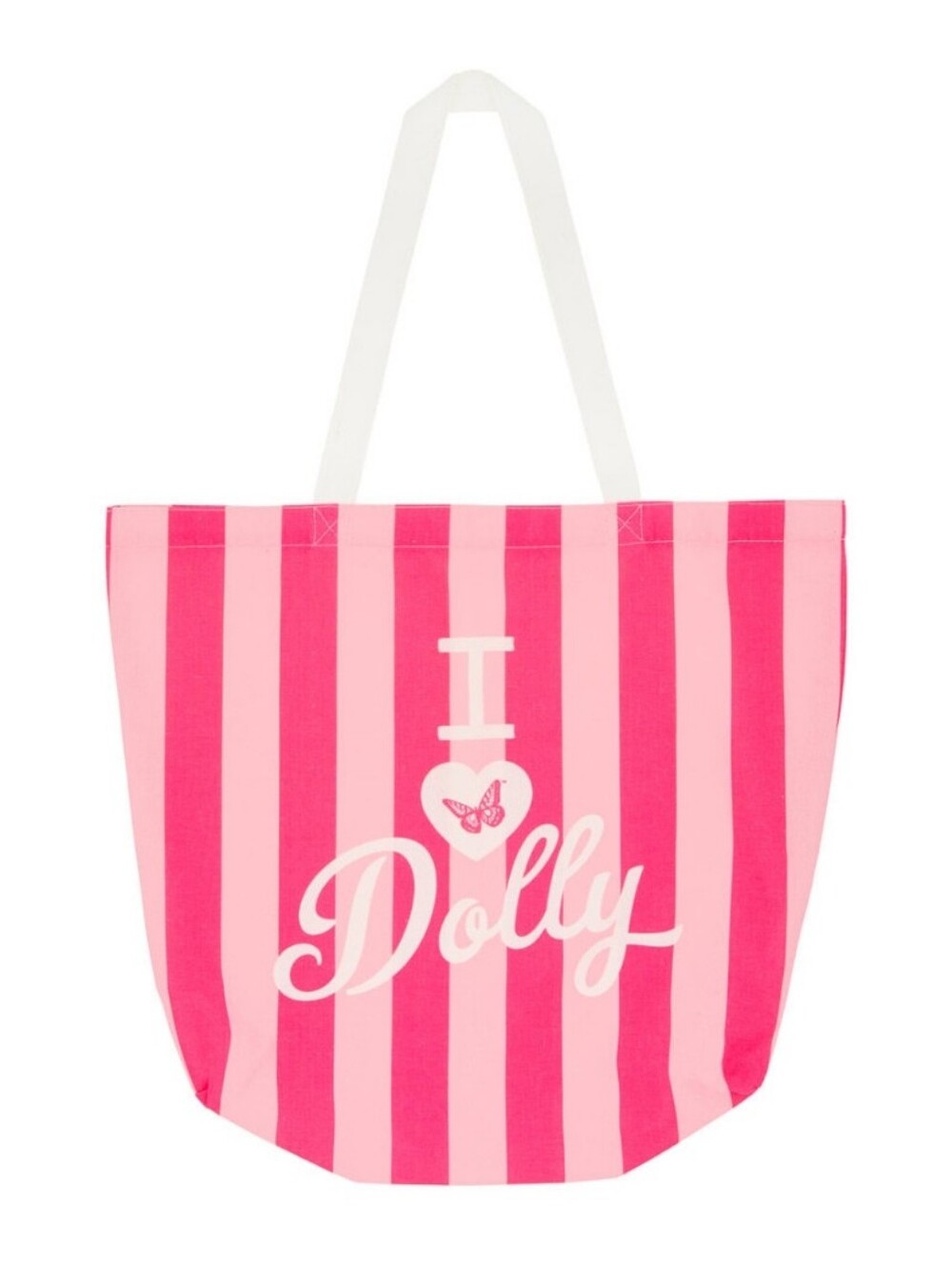 Dolly Parton Stripe 'I ♥ Dolly' Tote Bag- Pink - Picture 3 of 8